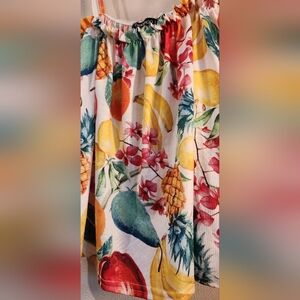 Boohoo womens Medium colorful fruit spaghetti strap tank. Elastic bust line